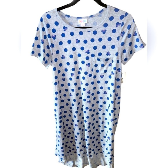 Lularoe size small Minnie Mouse Disney Carly swing dress‎ NWT. Grey & Blue!! - Picture 1 of 7